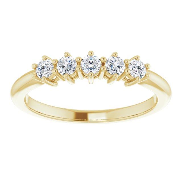 0.34 ct. Round Cut Diamond Wedding Band 5 Stone Anniversary Ring-VIRABYANI